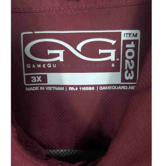 GameGuard Fishing Shirt Men 3X Maroon Texas A&M Aggies Vented Short Sleeve - Picture 5 of 10